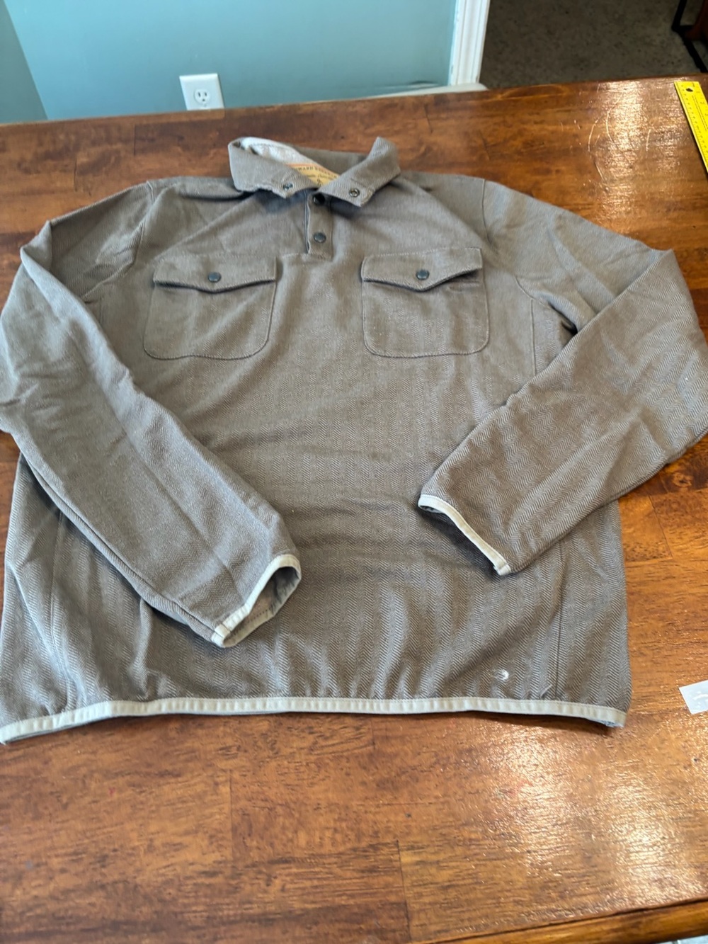 Onward Reserve Thomasville Glen Pullover Sweater Brown Herringbone Mens Small